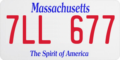 MA license plate 7LL677