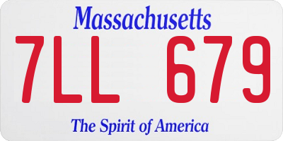 MA license plate 7LL679