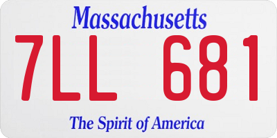 MA license plate 7LL681