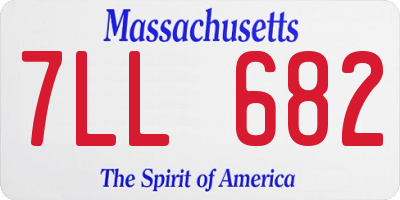 MA license plate 7LL682