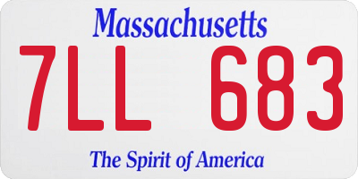 MA license plate 7LL683