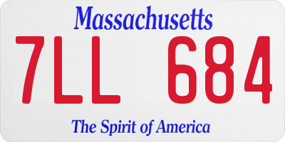MA license plate 7LL684