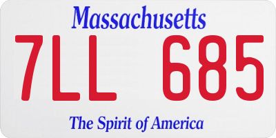 MA license plate 7LL685