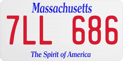 MA license plate 7LL686