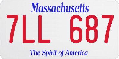 MA license plate 7LL687
