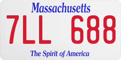MA license plate 7LL688
