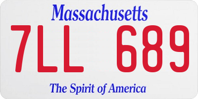 MA license plate 7LL689