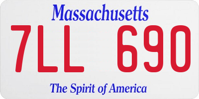 MA license plate 7LL690
