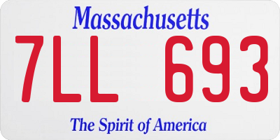 MA license plate 7LL693
