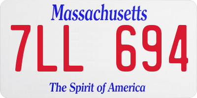 MA license plate 7LL694