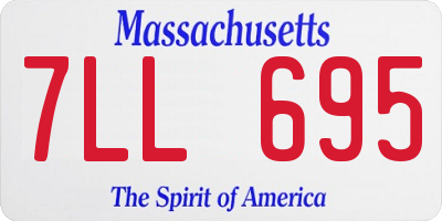 MA license plate 7LL695
