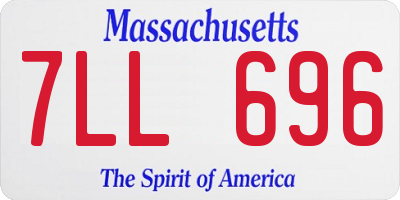 MA license plate 7LL696