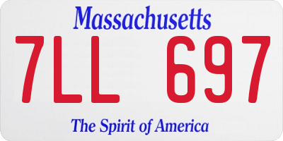 MA license plate 7LL697