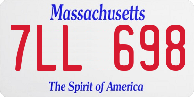 MA license plate 7LL698