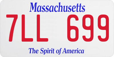 MA license plate 7LL699