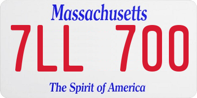 MA license plate 7LL700