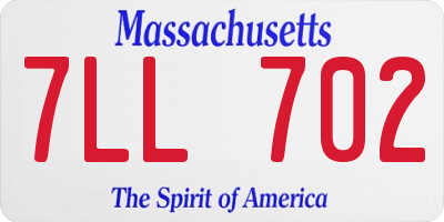 MA license plate 7LL702