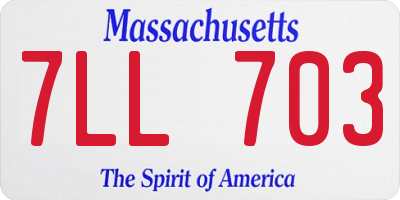 MA license plate 7LL703