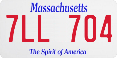 MA license plate 7LL704