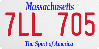 MA license plate 7LL705