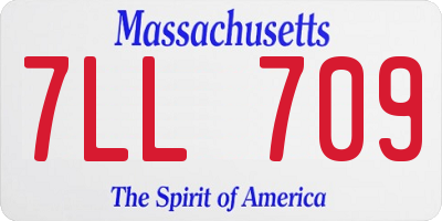MA license plate 7LL709