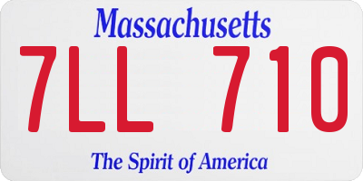 MA license plate 7LL710