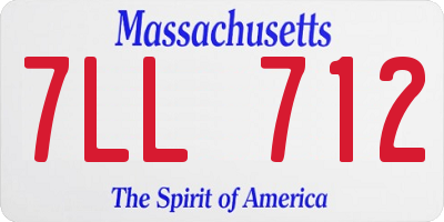 MA license plate 7LL712