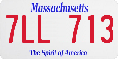 MA license plate 7LL713