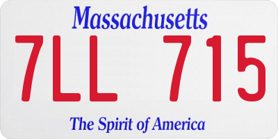 MA license plate 7LL715