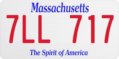 MA license plate 7LL717