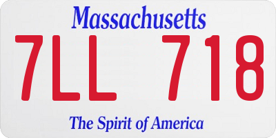 MA license plate 7LL718