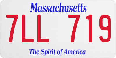MA license plate 7LL719