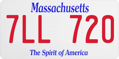 MA license plate 7LL720