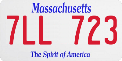 MA license plate 7LL723