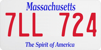 MA license plate 7LL724
