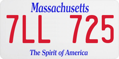 MA license plate 7LL725
