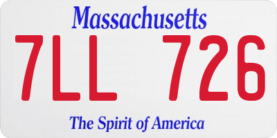 MA license plate 7LL726