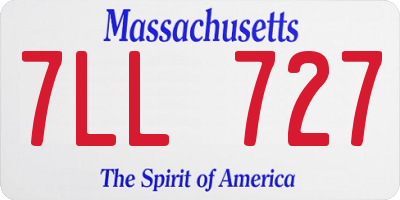MA license plate 7LL727