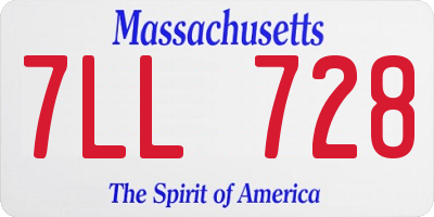 MA license plate 7LL728