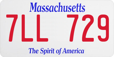 MA license plate 7LL729