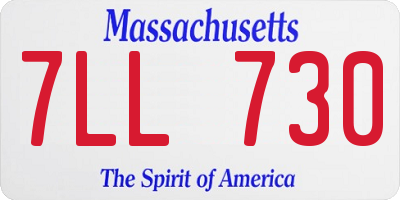 MA license plate 7LL730