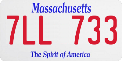 MA license plate 7LL733