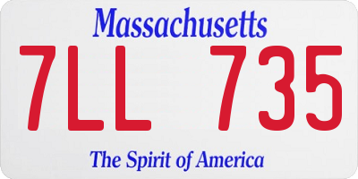 MA license plate 7LL735