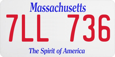MA license plate 7LL736