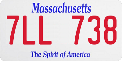MA license plate 7LL738