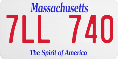 MA license plate 7LL740