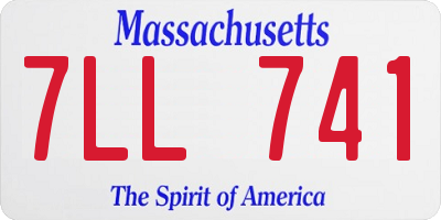 MA license plate 7LL741