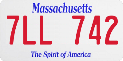 MA license plate 7LL742