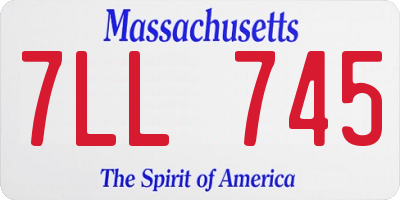 MA license plate 7LL745