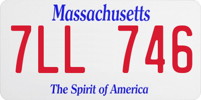 MA license plate 7LL746